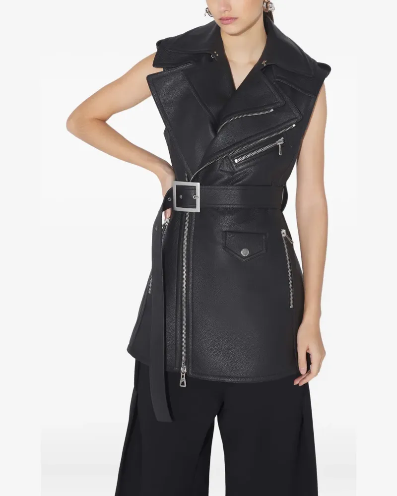 Jean Paul Gaultier Weste aus Leder - Schwarz Schwarz