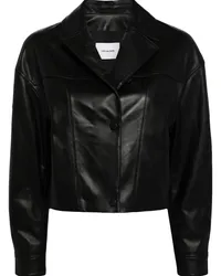 Yves Salomon Cropped-Jacke aus Leder Schwarz