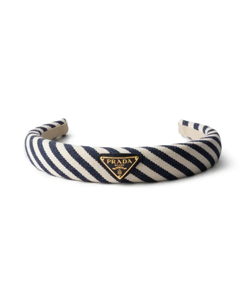 Prada Gestreiftes Stirnband - Blau Blau