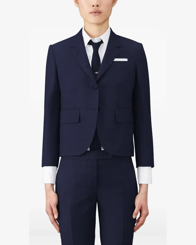 Thom Browne Super 120's Sportmantel aus Twill - Blau Blau