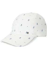 Maison Michel Tiger Baseballkappe mit Blumen-Print Weiß