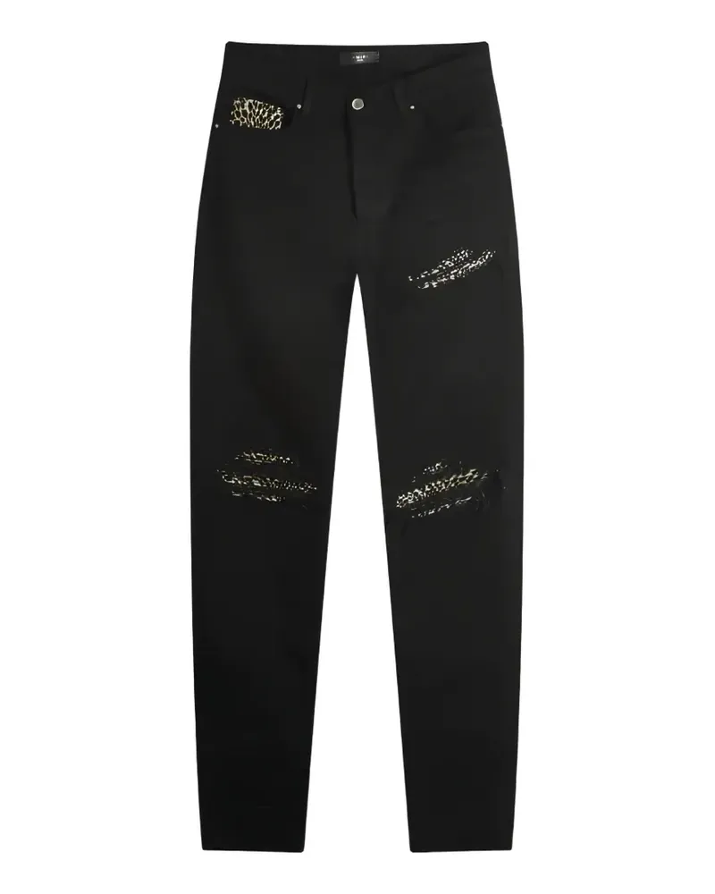 Amiri Jeans mit Leoparden-Detail - Schwarz Schwarz