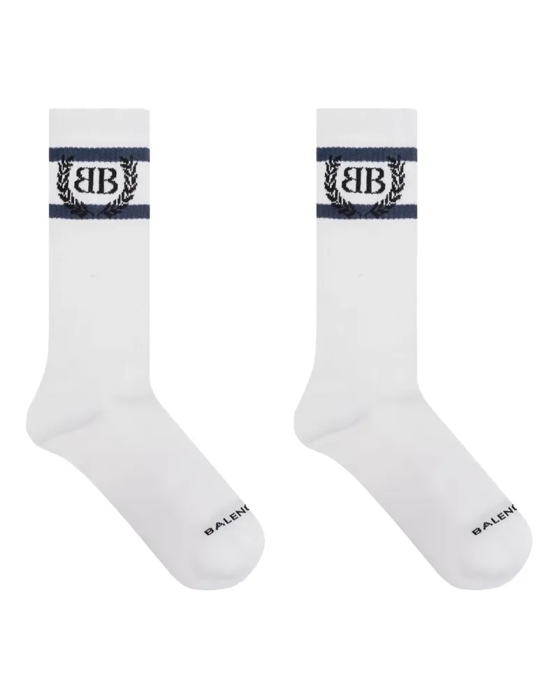Balenciaga Socken mit Logo - Weiß Weiß