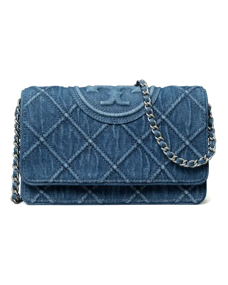 Tory Burch Fleming Soft Jeans-Umhängetasche - Blau Blau