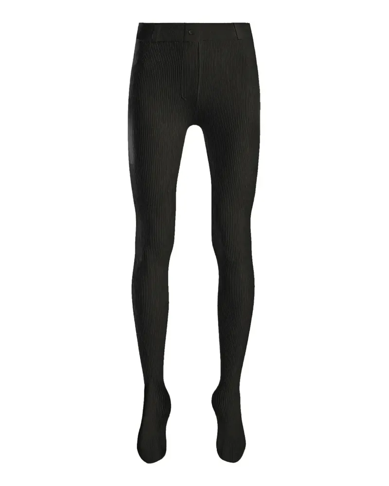 Loewe ribbed-knit logo-patch trousers - Schwarz Schwarz