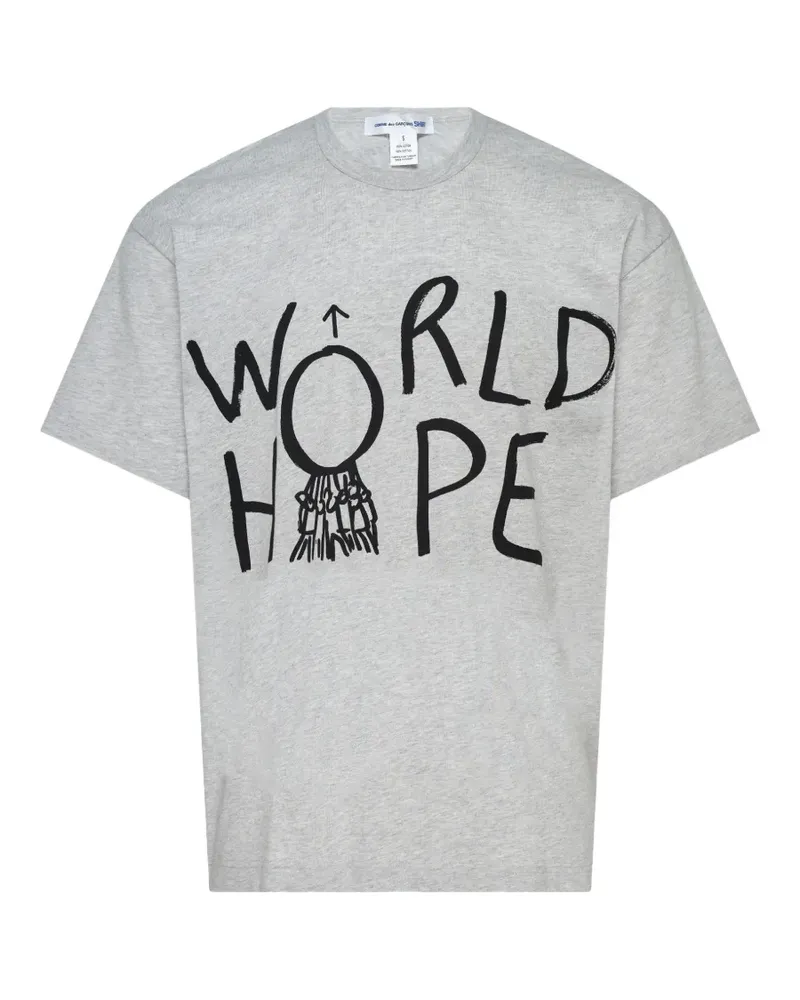 Comme des Garçons T-Shirt im Oversized-Look mit Print - Grau Grau