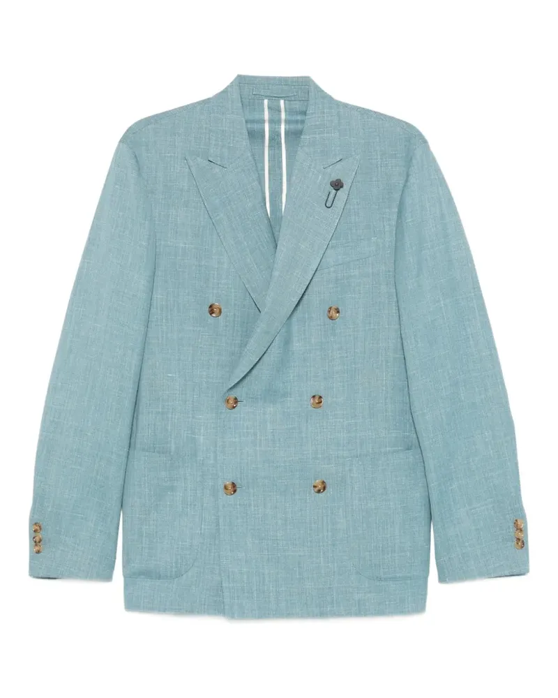 LARDINI double-breasted wool blazer - Blau Blau