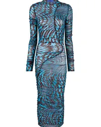 Thierry Mugler Kleid aus Mesh mit Sternen Blau