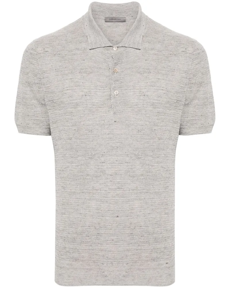 Corneliani Gestricktes Poloshirt - Grau Grau