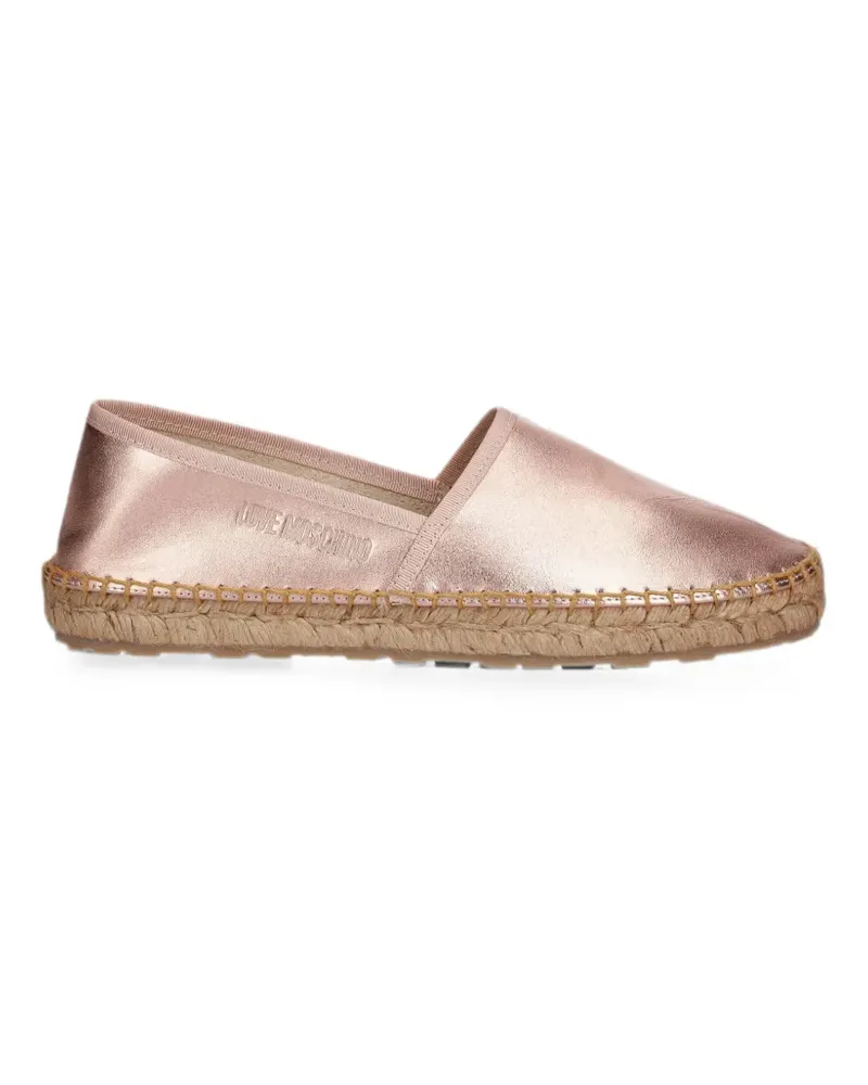 Moschino metallic logo-embossed espadrilles - Rosa Rosa