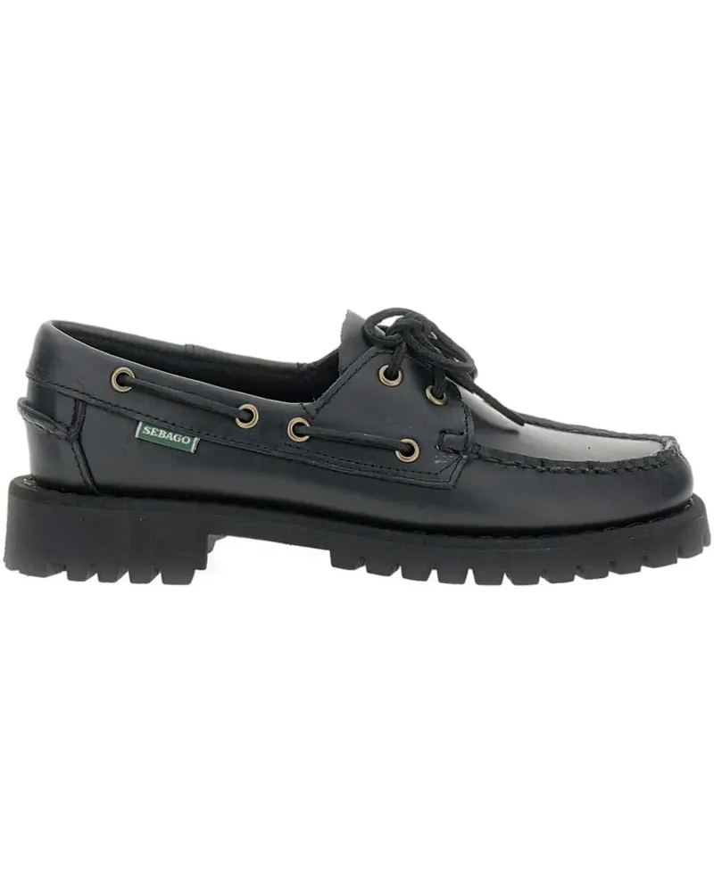 Sebago Loafer mit Schnürdetail - Schwarz Schwarz