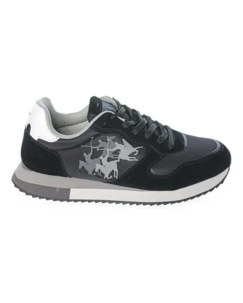 La Martina Sneakers mit Logo-Print - Schwarz Schwarz