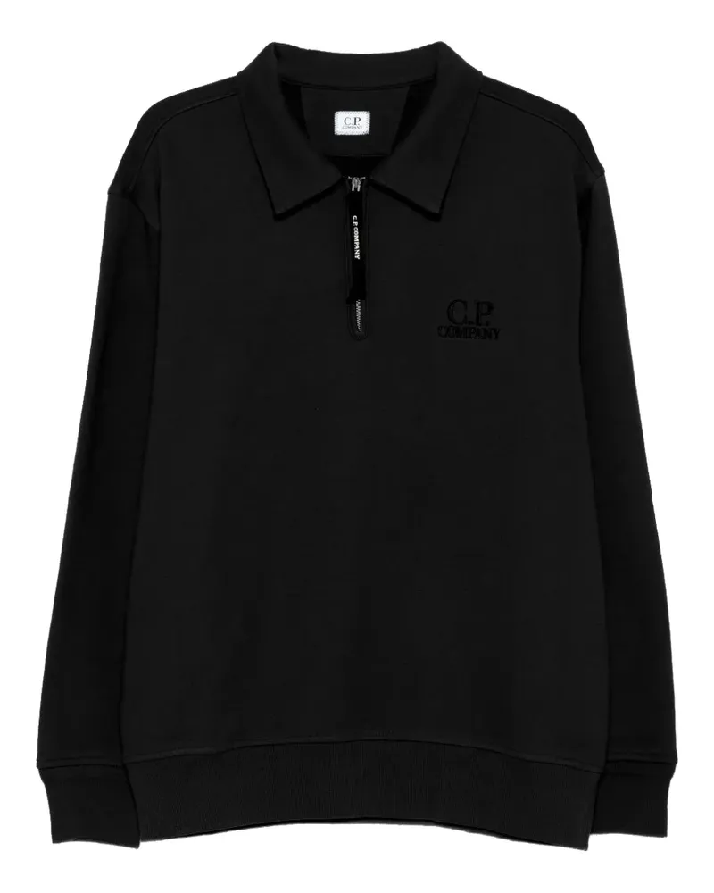 C.P. Company Sweatshirt mit Polokragen - Schwarz Schwarz