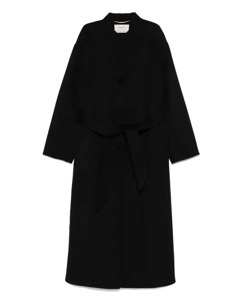 AGNONA Mantel mit Gürtel - Schwarz Schwarz