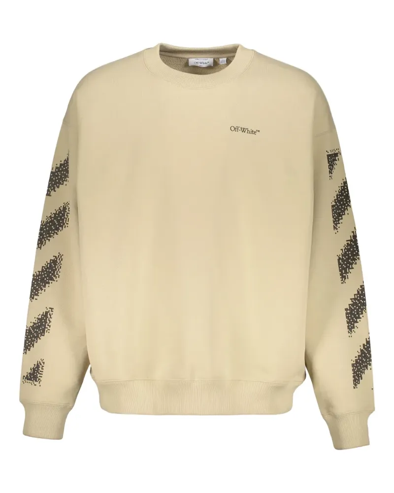 OFF-WHITE diagonal-stripe long-sleeve sweatshirt - Nude Nude