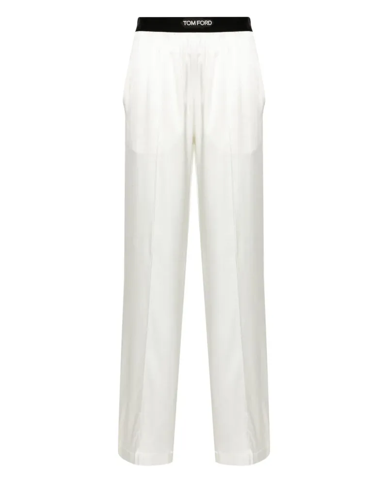Tom Ford Pyjama-Hose mit Samtborten - Weiß Weiß