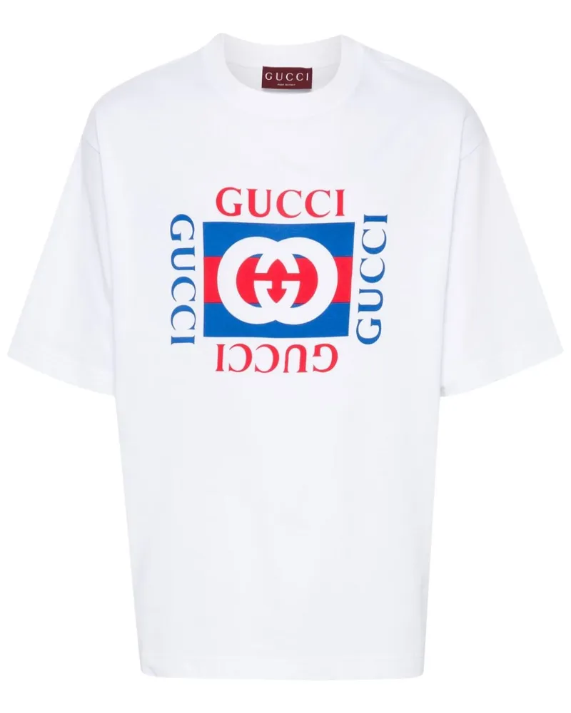 Gucci T-Shirt mit GG-Print - Weiß Weiß