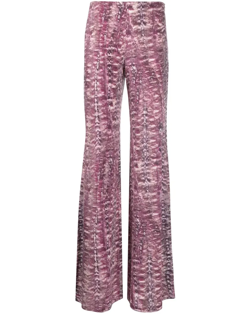 Alberta Ferretti Gerade Hose mit grafischem Print - Rosa Rosa