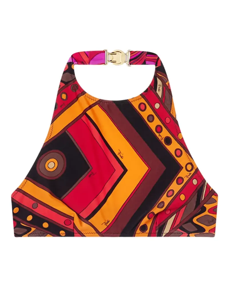 Emilio Pucci Vivara-print bandeau bikini top - Rot Rot