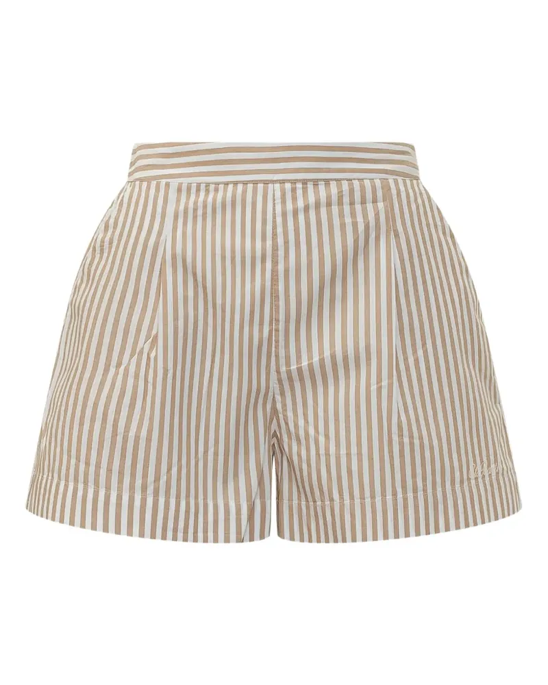MC2 Saint Barth striped high-waist shorts - Nude Nude