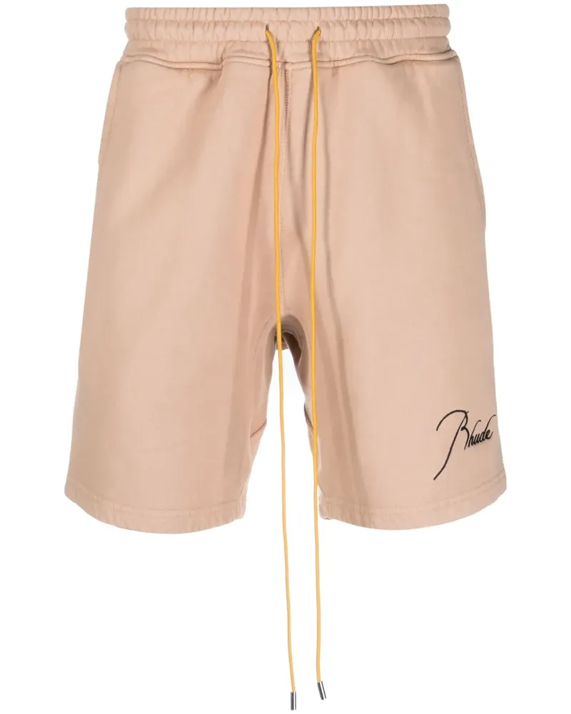 RHUDE Joggingshorts mit Logo-Stickerei - Nude Nude