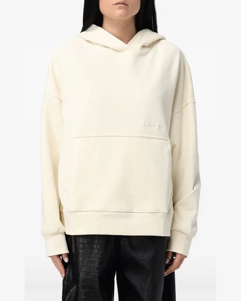 DISCLAIMER logo-embroidered hoodie - Nude Nude