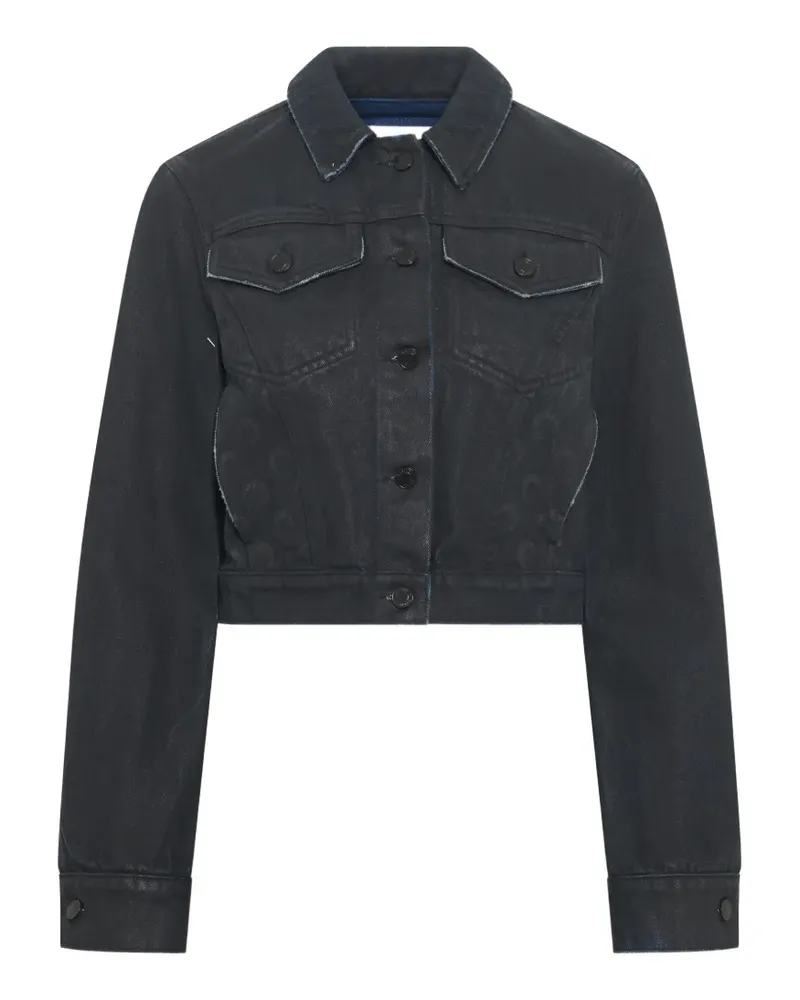 Marine Serre Gewachste Moon Jeansjacke - Schwarz Schwarz