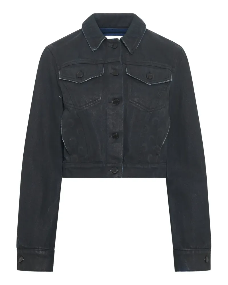 Marine Serre Moon waxed denim jacket - Schwarz Schwarz