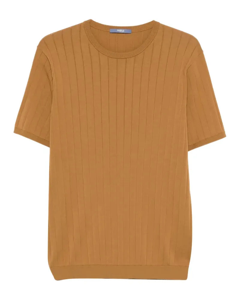 People of Shibuya ribbed-knit short-sleeve T-shirt - Braun Braun