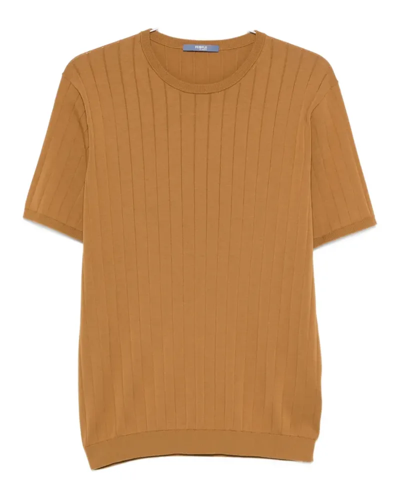 People of Shibuya ribbed-knit short-sleeve T-shirt - Braun Braun