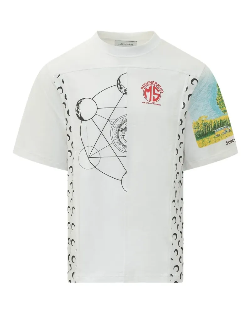 Marine Serre T-Shirt mit grafischem Print - Weiß Weiß