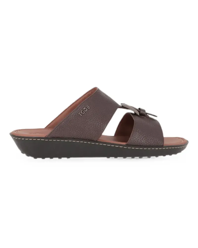 TOD'S buckle-detail pebble-texture sandals - Braun Braun