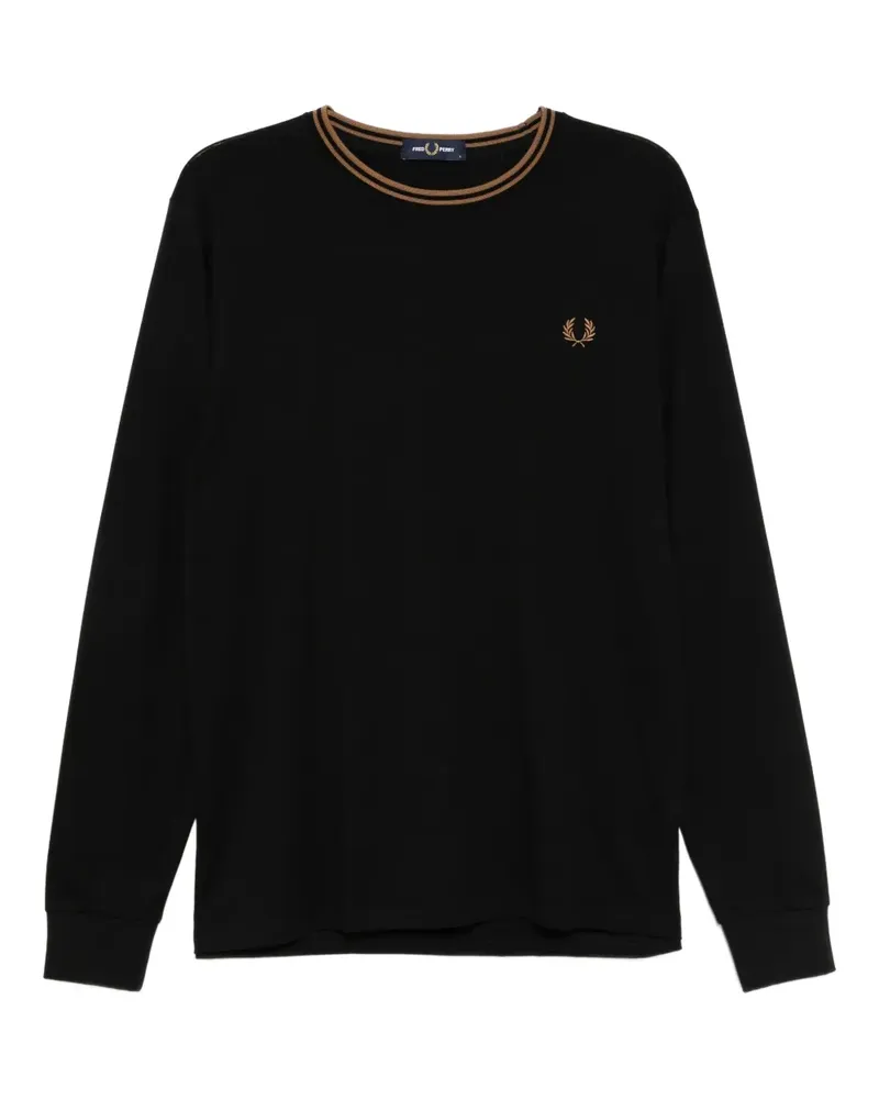 Fred Perry T-Shirt mit Kontrastdetails - Schwarz Schwarz