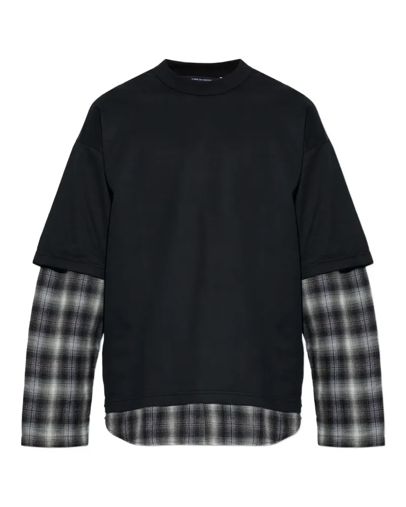Comme des Garçons Kariertes T-Shirt im Layering-Look - Schwarz Schwarz