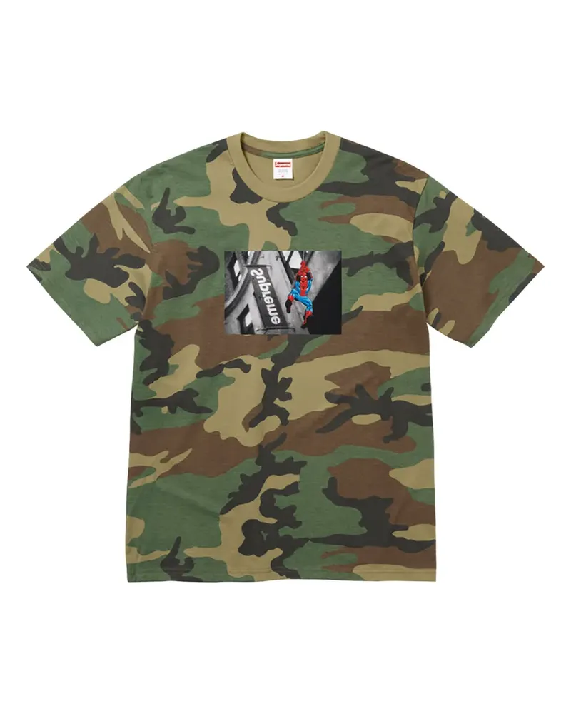 Supreme Being Spider-Man T-Shirt mit Camouflagemuster - Grün Grün