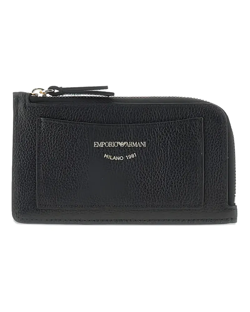 Emporio Armani zip leather wallet - Schwarz Schwarz
