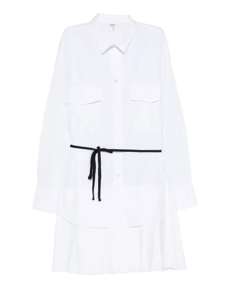 BARENA Hemdkleid mit Faltenrock - Weiß Weiß