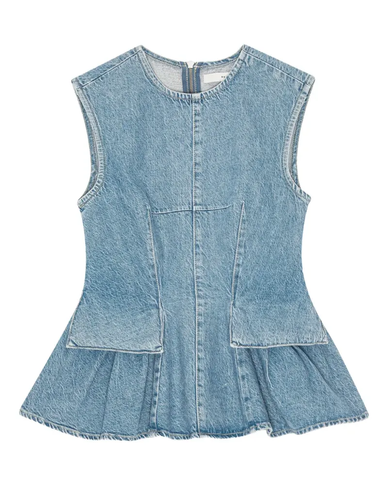 REMAIN Ärmelloses Jeanstop mit Schößchen - Blau Blau
