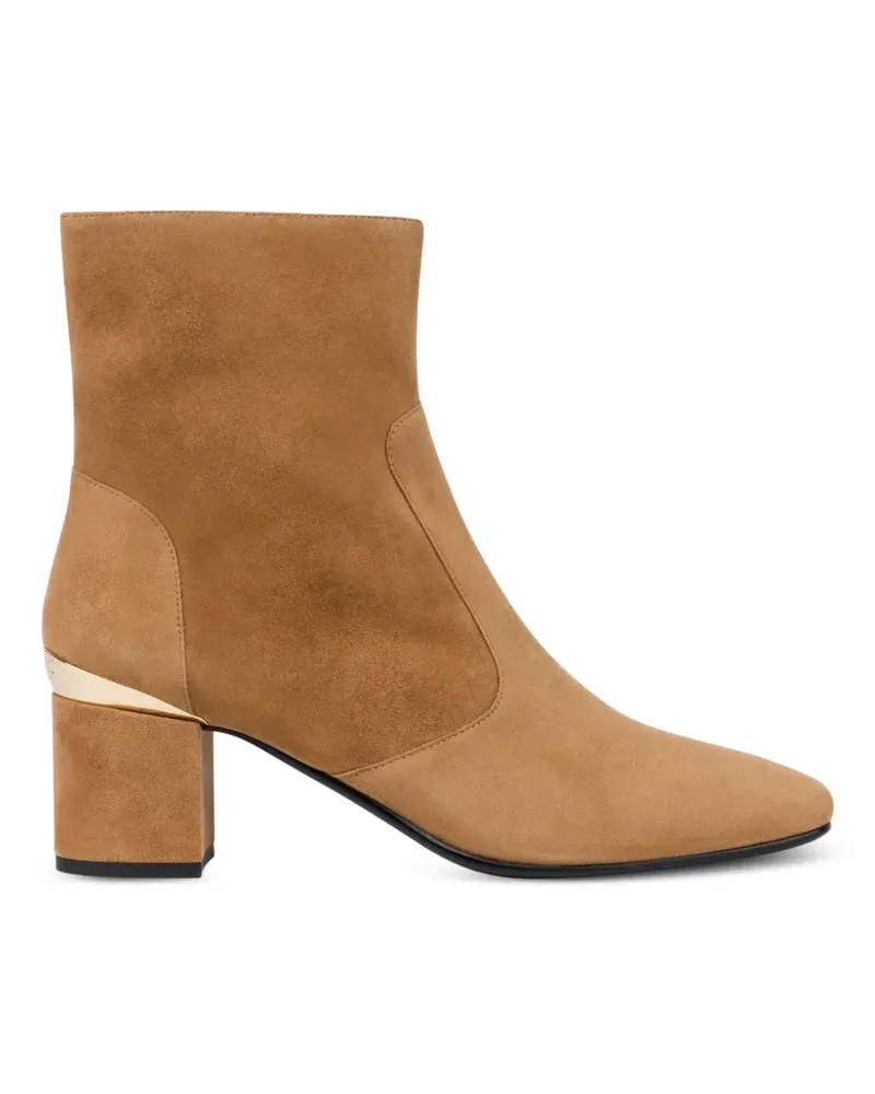 Moschino Stiefeletten mit Logo-Schild - Braun Braun