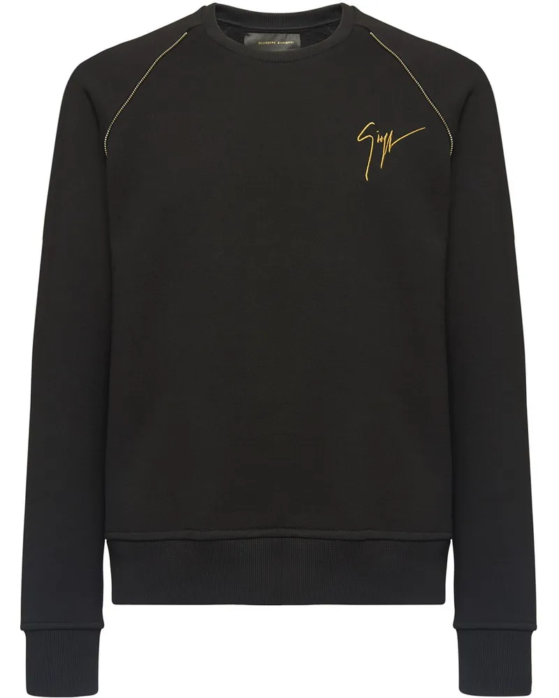 Giuseppe Zanotti Pullover mit aufgesticktem Logo - Schwarz Schwarz