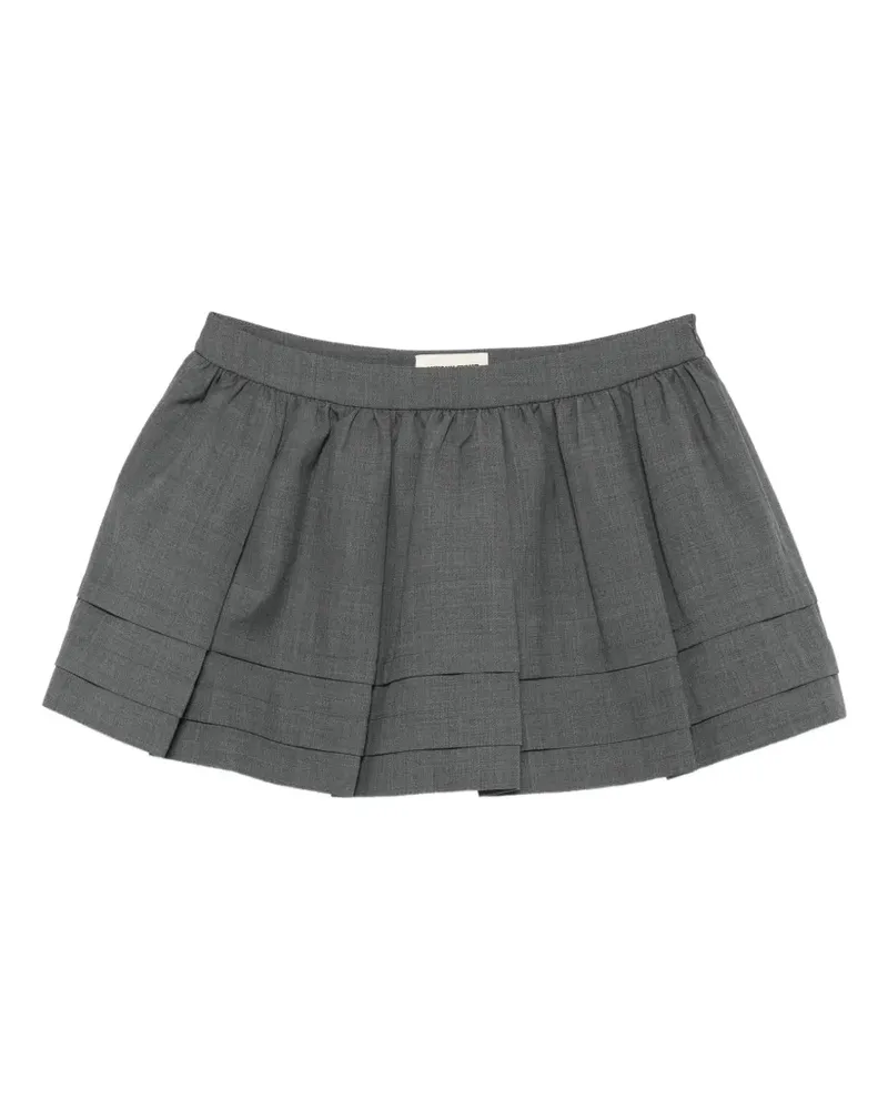 SHUSHU/TONG ruffle-detail pleated mini skirt - Grau Grau