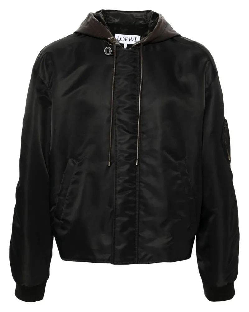 Loewe Bomberjacke mit Kapuze - Schwarz Schwarz