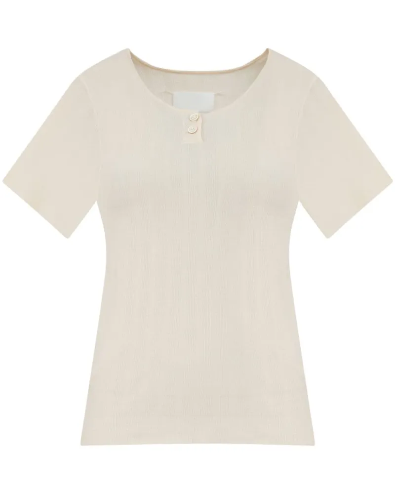 Maison Margiela T-Shirt mit Knopfleiste - Nude Nude