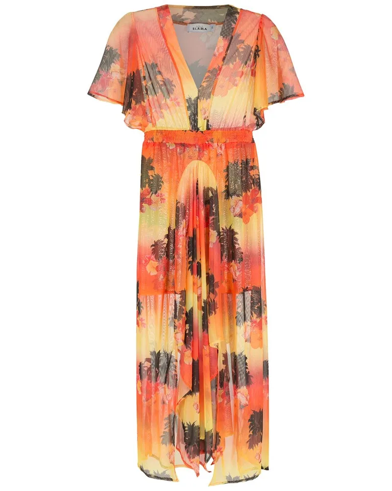 Amir Slama Langes Kleid - Orange Orange