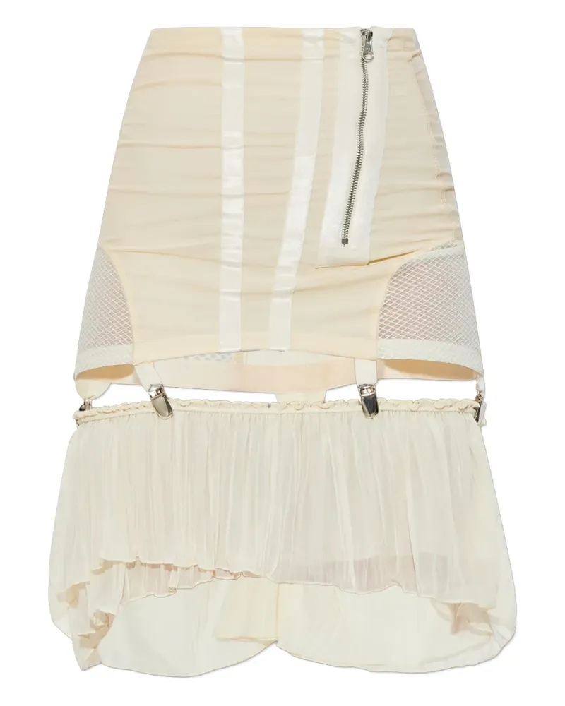Charlotte Knowles Uma panelled mini skirt - Nude Nude