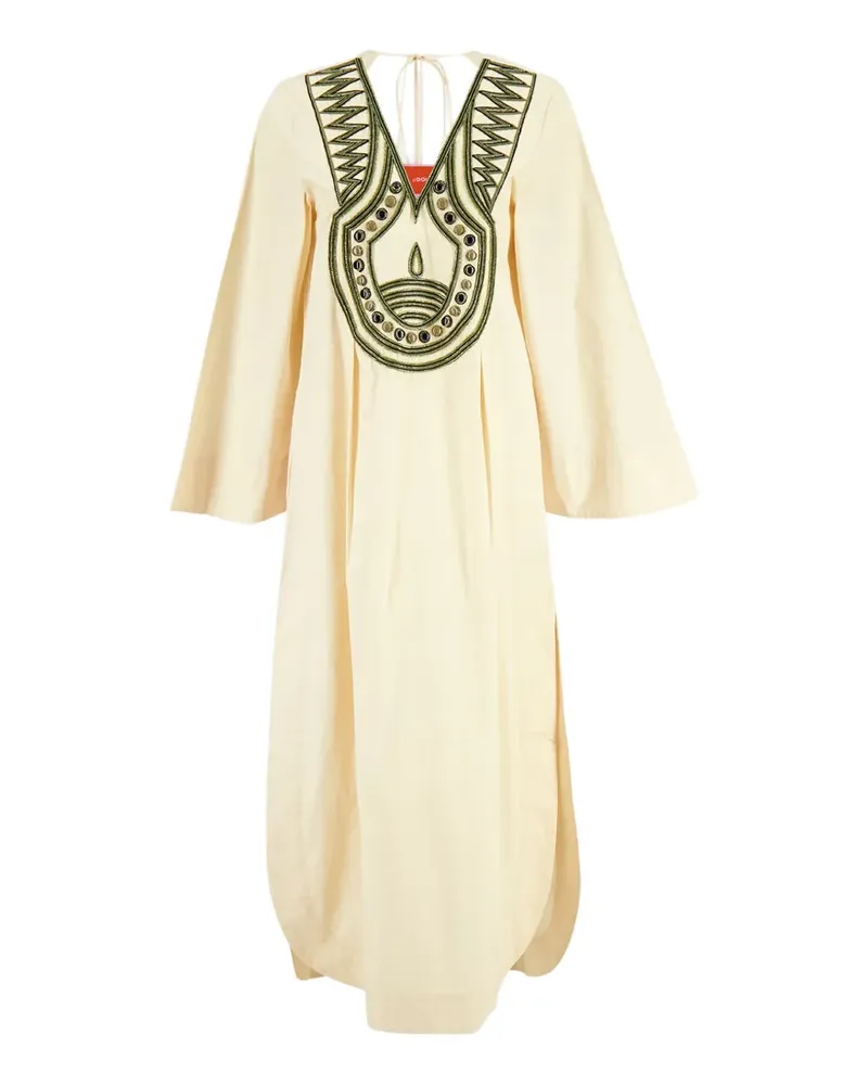 La DoubleJ Prometheus bead-embellished midi dress - Nude Nude