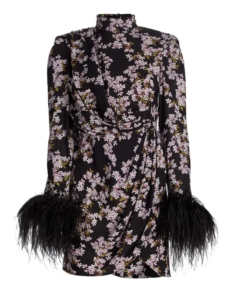 BRONX AND BANCO Nadine Minikleid mit Blumen - Schwarz Schwarz