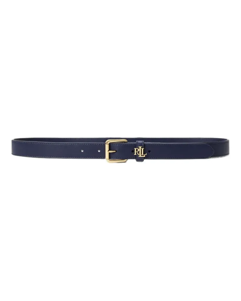 Ralph Lauren logo-plaque leather belt - Blau Blau
