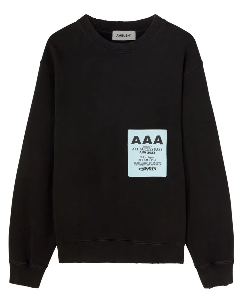 AMBUSH Sweatshirt mit Pass-Patch Schwarz