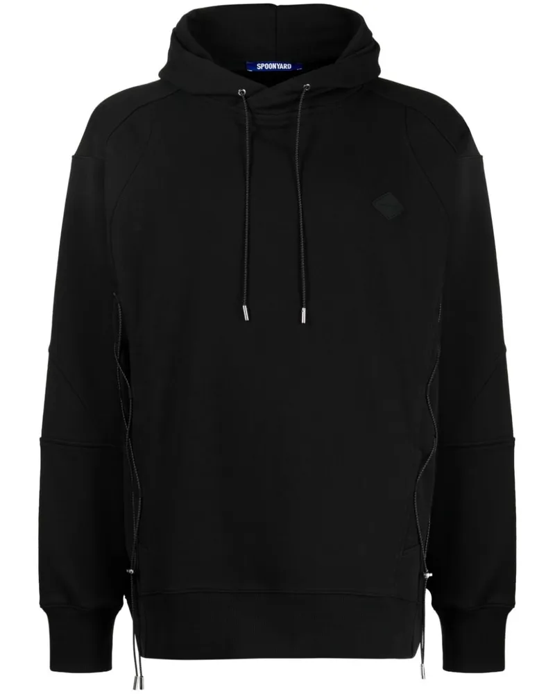 Spoonyard Hoodie mit Logo-Applikation - Schwarz Schwarz